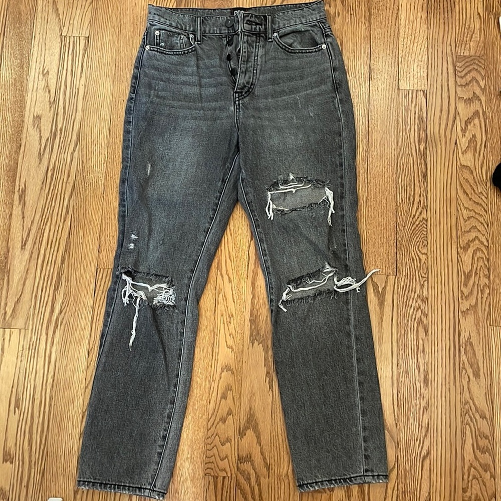 BDG slim straight black ripped jeans